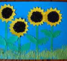 Applique `Sunflower` iz papira u boji