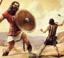 Biblijski heroji David i Goliath. bitka