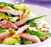 Kako pripremiti salatu s pinjolima i piletinom na različite načine