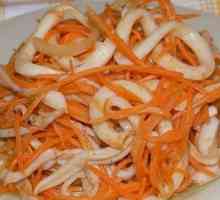 Kako pripremiti salatu s lignjem i korejskim mrkvom