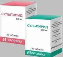 Lijekovi Sulpiride. Upute za uporabu