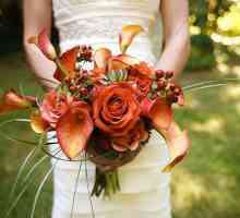 Narančasti vjenčani buketi: fotografija