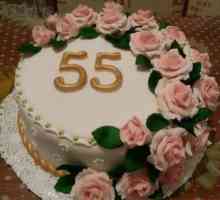 Izvorni torta za žensku obljetnicu za 55 godina: ideje za dizajn i preporuke