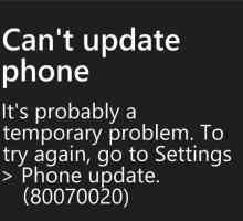 Pogreška 80070020 Windows telefon: kako to popraviti. Šifra pogreške 80070020 Windows telefon