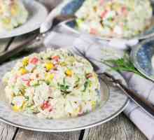 Razne inačice salate od rakova s ​​kukuruzom i rižom