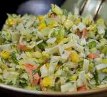 Rakovica salata s kukuruznim i krastavcima. recepti