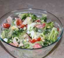 Salata s brokovima i rakovima. Korak po korak recept