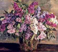 Sastav na slici Konchalovsky `Lilac u košari`. Cvijeće života