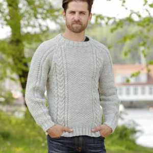 Aranove uzorke s pletenim iglicama s dijagramima, fotografijom i opisom pletenja muške džempera