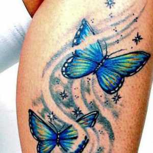 Tetovaža leptira na nozi djevojke: vrijednost i fotografija