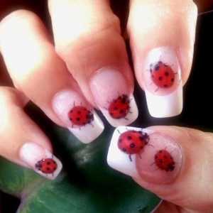 Ladybug na noktima - jednostavan i ukusan
