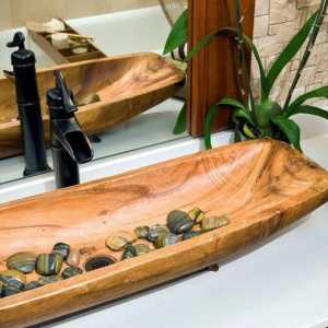 Drveni sudoper: značajke njege. Usporedba školjaka od drva i kamena