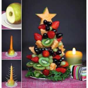 Božićno drvce voća na svečanom stolu. Kako napraviti šaržni kosti?