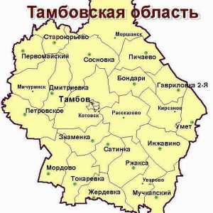 Gradovi područja Tambova: popis. Teritorij, stanovništvo