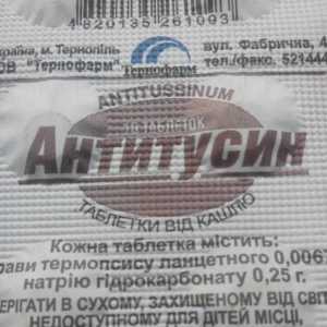 Uputa `Antitusin`. Recenzije o tabletama "Antitusin"