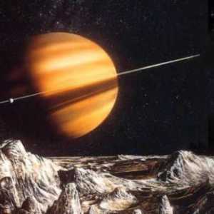 Kako nacrtati planet? Slika Saturn u pozadini zvjezdanog neba i lunarnog krajolika