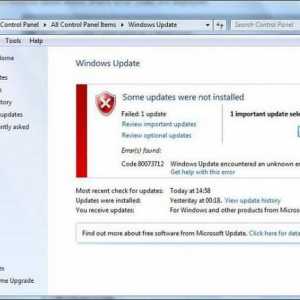Šifra poruke 80073712 Windows 7: ažuriranje pogrešaka i metode popravka