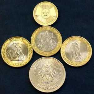 Prikupljanje novčića. skup kovanica od 70 godina pobjede