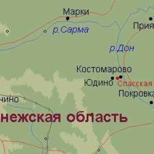 Kostomarovo, regija Voronezh. Karta regije Voronezh