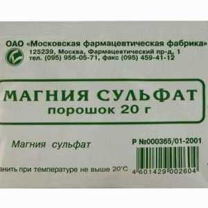Ljekoviti proizvod "Magnezijev sulfat" (prah): upute za uporabu, indikacije,…