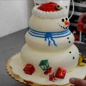 Novogodišnja torta `Snjegović`: recept, fotografija
