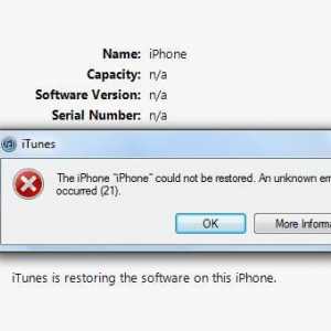 Pogreška 21 na iPhoneu: uzroci pojavljivanja, kako to popraviti