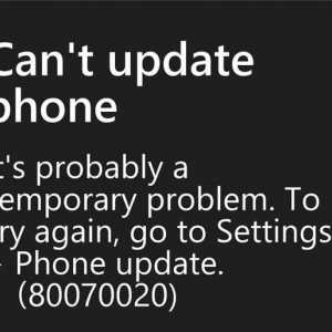 Pogreška 80070020 Windows telefon: kako to popraviti. Šifra pogreške 80070020 Windows telefon