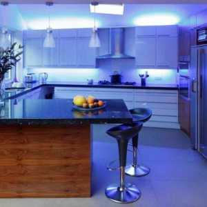 Osvjetljenje radnog prostora u kuhinji. Kuhinja: LED rasvjeta