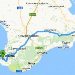 Udaljenost od Feodosia do Sevastopol kroz Simferopol i kroz Jaltu