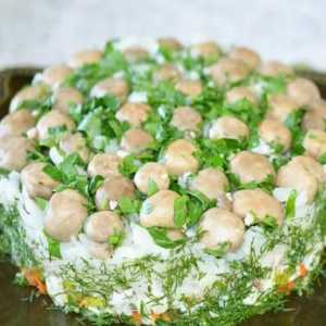 Recept za salatu `Gljiva livada `s gljivama (foto)