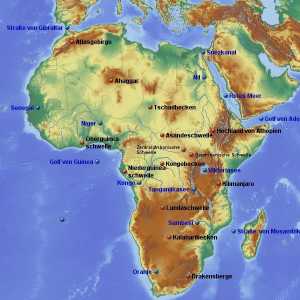 Reljef Afrike i minerala. Oblici Afrike