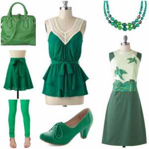 Što mogu kombinirati s zelenom bojom? Kombinacija zelenog s drugim cvjetovima u odjeći (fotografija)