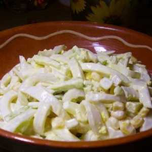Salata s lignjem i kukuruzom: recept s fotografijom