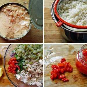 Salata s rižom i konzerviranom hranom: neobične recepte