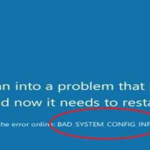 Plavi ekran sa zaustavnim brojem BAD_SYSTEM_CONFIG_INFO: koja je ta pogreška i kako to popraviti?