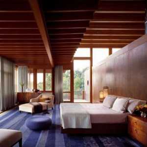 Spavaća soba u drvenoj kući: dizajn ističe