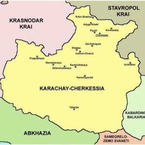 Glavni grad Karachay-Cherkess Republic. Karachay-Cherkessia na karti