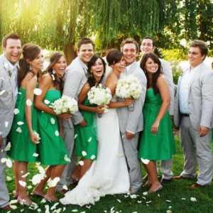 Vjenčanje u smaragdnoj boji: ukras dvorane, slike nevjeste i mladoženja